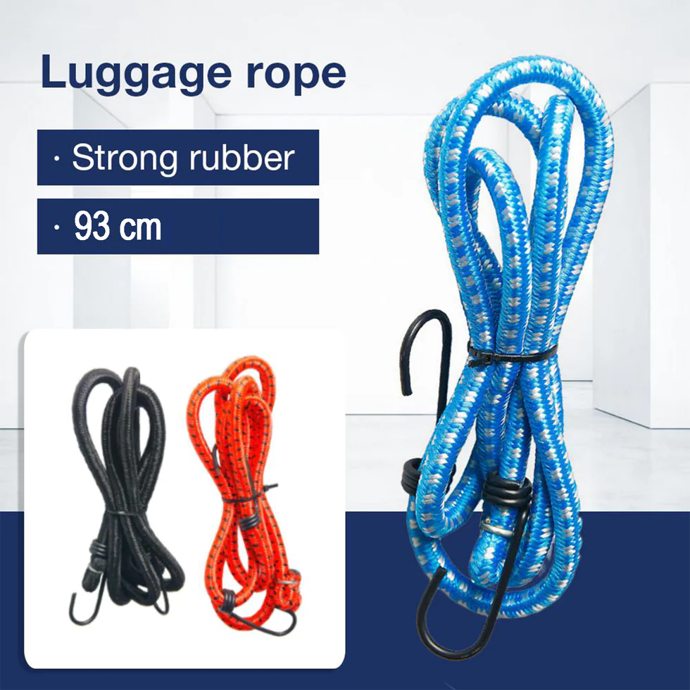 Pack of 3 - Bungee Ropes With Hooks - Elastic Nylon Luggage Ropes for Bike  - 6002 - BULKMART