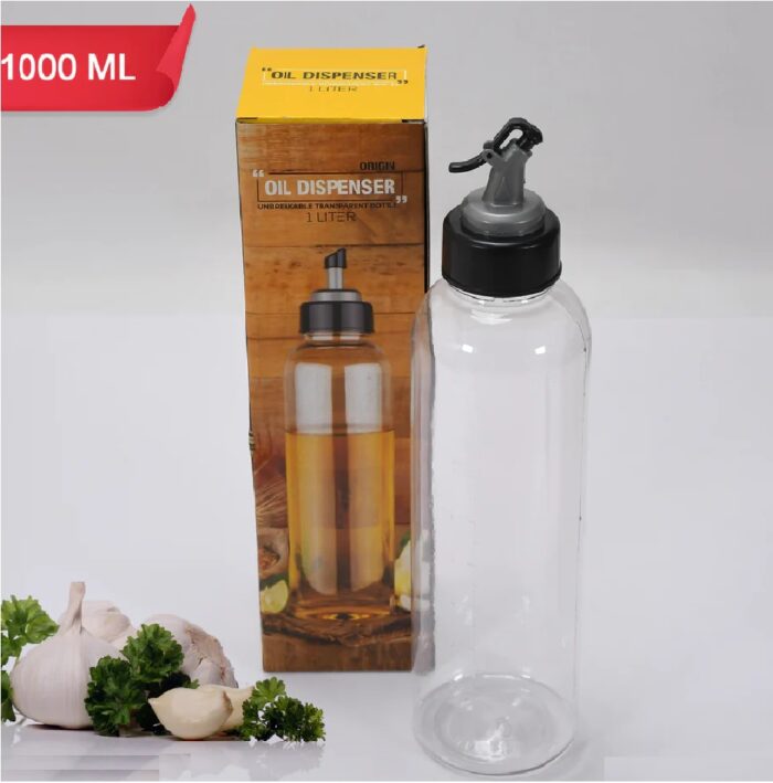 1 litre Oil Dispenser Bottle - Transparent Plastic Body - 2004 - BULKMART - 01