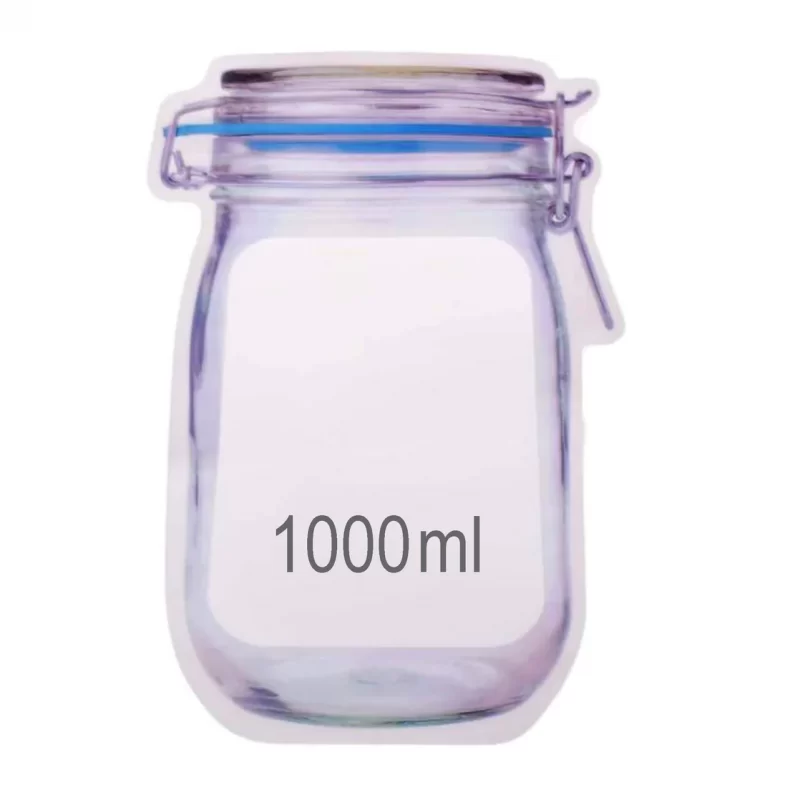 1000 ml Air Tight Latch Sealed Reusable Jar Pouch for food Storage - 2006 - BULKMART - 04