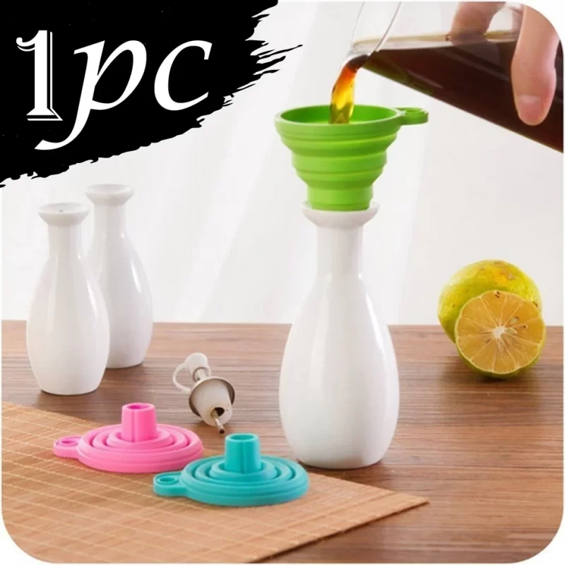 Silicon Foldable Funnel for Pouring Oil - Food Grade Plastic - Collapsible - 2071 - BULKMART - 02