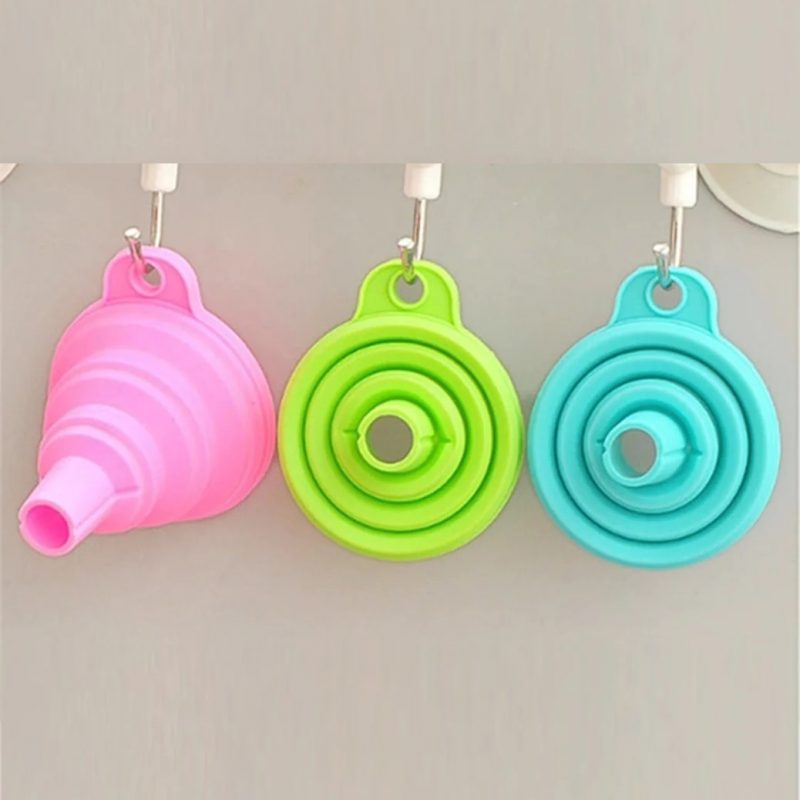 Silicon Foldable Funnel for Pouring Oil - Food Grade Plastic - Collapsible - 2071 - BULKMART - 07