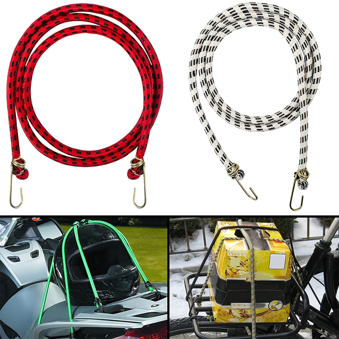 Pack of 3 - Bungee Ropes With Hooks - Elastic Nylon Luggage Ropes for Bike  - 6002 - BULKMART - BULKMART - Online Shop for House Hold Items