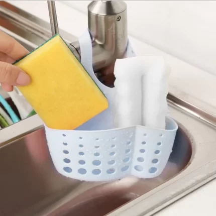 Silicon Fucet Sink Caddy, Drainage Basket for Kitchen Items like Sponge, Scrubber - 2606 - BULKMART - 04
