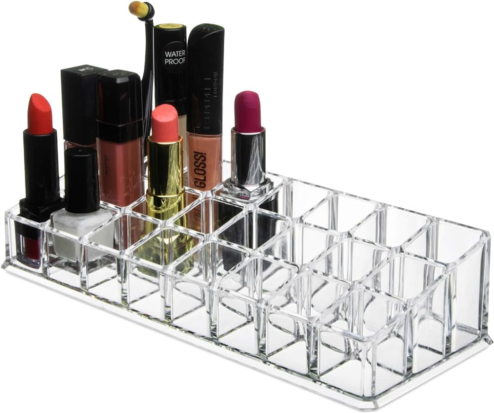 24 Section Acrylic Makeup Case Lipstick Organizer Holder, Organizer Vanity Box - 4203 - BULKMART-3