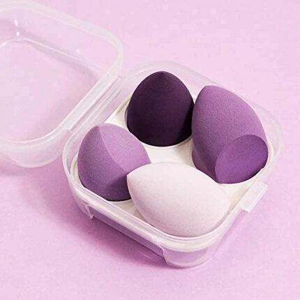 4 Pcs - Beauty Blender Sponge, Makeup Cosmetic Puff With Storage Box-2