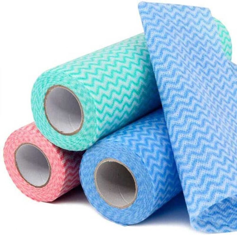 Non Woven Reusable Kitchen Towel Roll (80 Pulls Per Roll), House Cleaning Cloth Towel - BULKMART-2651-5
