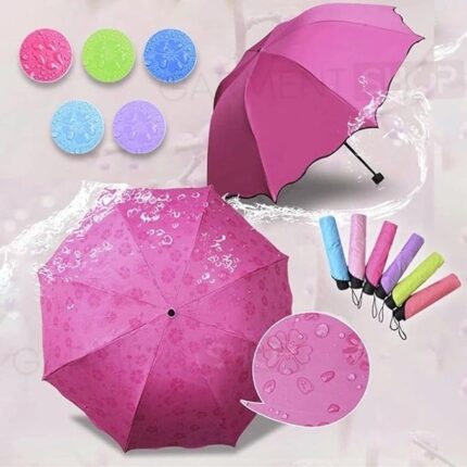 Magic Print Umbrella, Water Touched Pattern Changing 3 Fold Umbrella for UV Sun and Rain - BULKMART - 8801 - 1